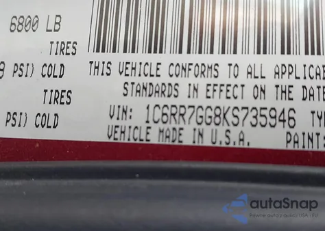 2019 Ram 1500 Classic Warlock 4X4 6'4 Box из США, поврежденный, VIN 1C6RR7GG8KS735946